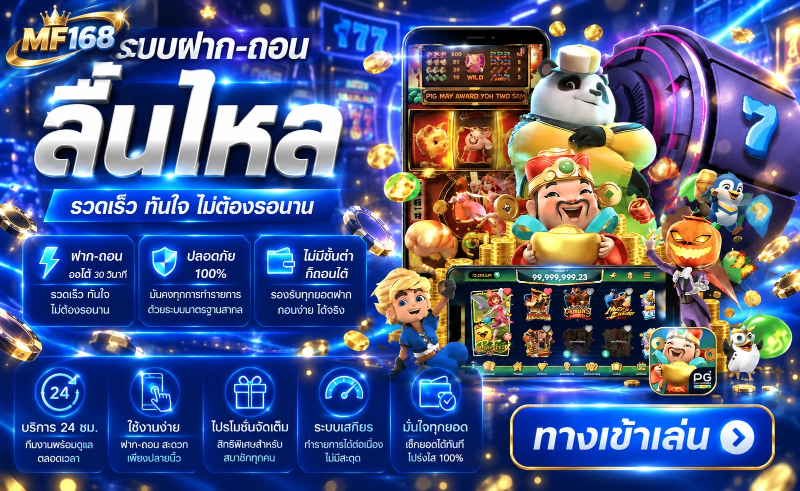 MF168 สล็อตและระบบฝากถอนบนโทรศัพท์มือถือ
